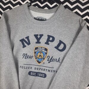 NYPD Sweatshirt Mens Small Gray Robin Ruth New York Police Department Crewneck